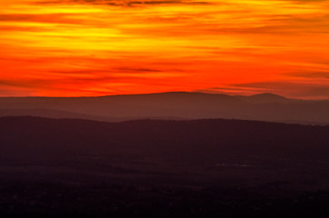 Fototapeta na wymiar Zachód słońca Bieszczady 