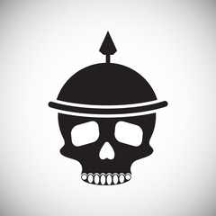 Skull icon on background for graphic and web design. Simple vector sign. Internet concept symbol for website button or mobile app.
