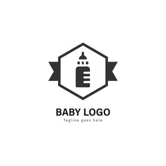 Baby logo template design. Baby logo with modern frame vector design
