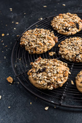 Healthy cookies on cooling tray
