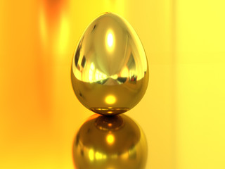 Egg of gold. 3D rendering