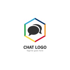 Chat logo template design. Chat logo with modern frame vector design