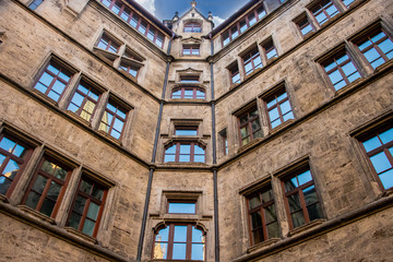 Obraz premium A classic architecture concept with perspective view of famous Munich town hall.