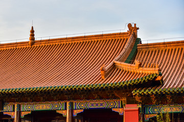 Close-up of Ancient Chinese Architectural Temples