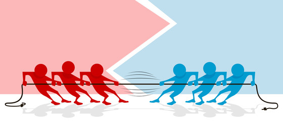 Abstract tug of war