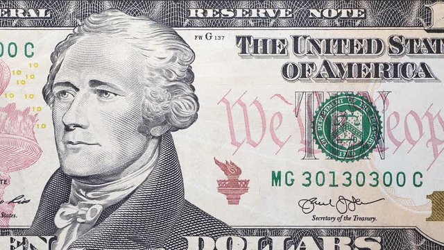 Close up footage of U.S. Dollar