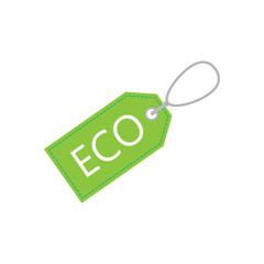 Eco, price tag icon. Vector illustration, flat design.