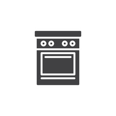 Kitchen stove vector icon. filled flat sign for mobile concept and web design. Oven glyph icon. Kitchen utensil symbol, logo illustration. Pixel perfect vector graphics