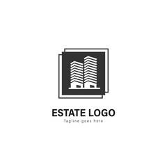 Real estate logo template design. Real estate logo with modern frame vector design