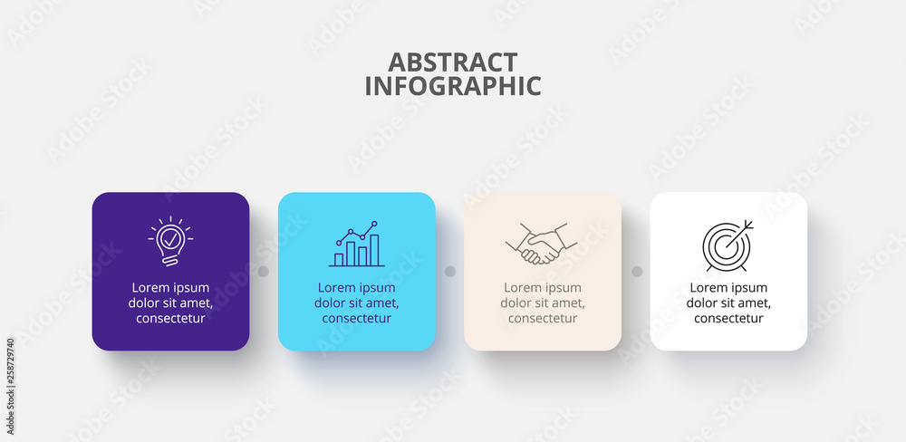 Poster vector banners with shadows. infographic template with 4 opions or steps.