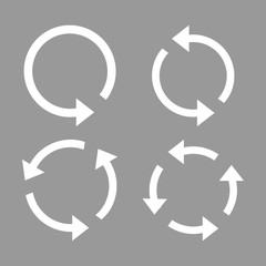 Arrow, refresh, update icon set. Vector illustration, flat design.