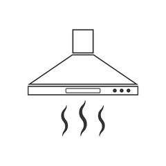 Exhaust hood line icon. Vector illustration, flat design.