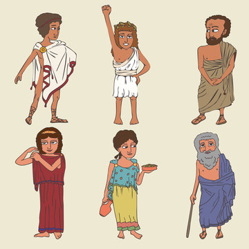 ancient greek characters set