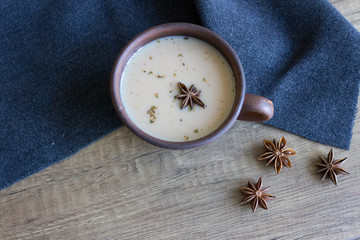 Black tea. tea with cinnamon