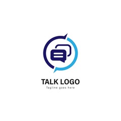 Talk logo template design. Talk logo with modern frame vector design