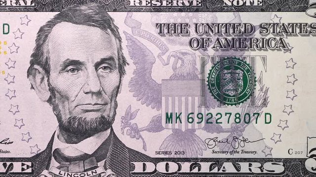 Close up footage of U.S. Dollar