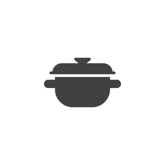 Cooking pot cover vector icon. filled flat sign for mobile concept and web design. Saucepan glyph icon. Kitchen utensils symbol, logo illustration. Pixel perfect vector graphics