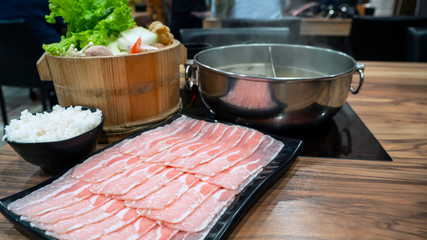 Taiwan food, hotpot with pork and vegetable 6