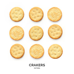Seamless pattern with crackers. Abstract background. Cracker on the white background.