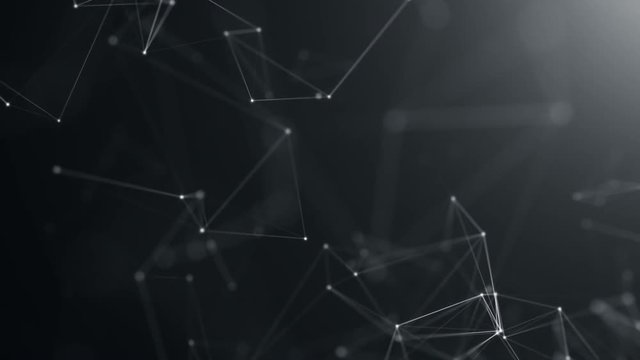 Abstract background with plexus network as data complex. Animation of seamless loop.