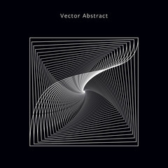 Abstract Futuristic Monochrome Illustration. Modern Minimalistic Square Graphic Element. EPS8 Vector.