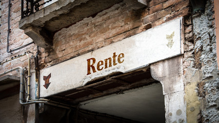 Obraz premium Schild 383 - Rente