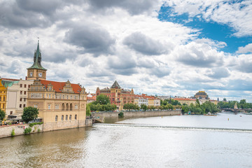 Fototapeta na wymiar Panoramic scenic view of Prague city skyline, Prague, Czech Republic
