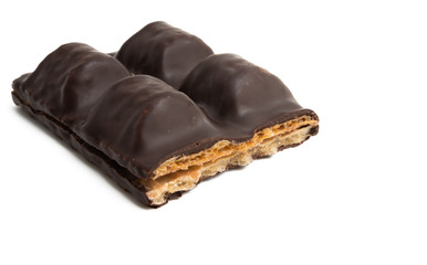 waffle in chocolate isolated