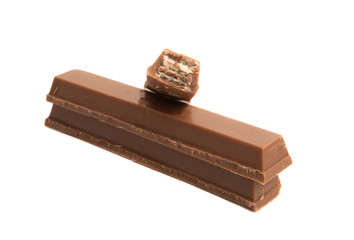 waffle in chocolate isolated