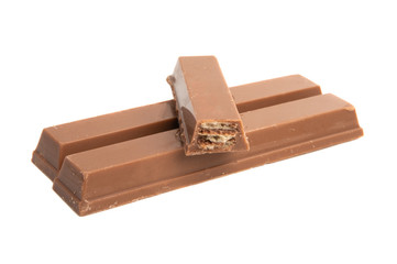 waffle in chocolate isolated