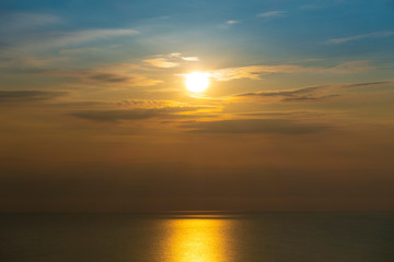 Sunset or sunrise at the ocean view warm and cool tone mix as for summer background.