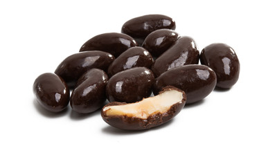 almond in chocolate isolated
