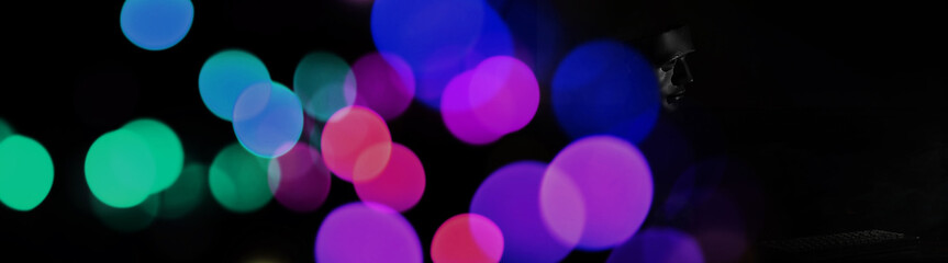 Black mask in the dark ritual and mystery