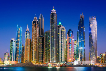 Obraz na płótnie Canvas Modern residential architecture of Dubai Marina, UAE