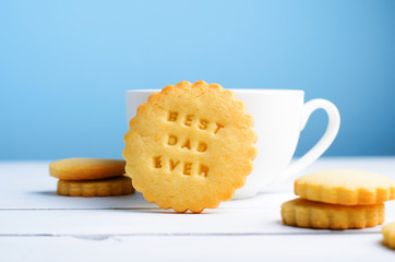 Cookie and Coffee Mug, Happy Father's Day Concept