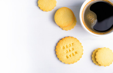 Cookie and Coffee Mug, Happy Father's Day Concept