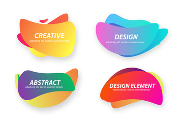 Collection of gradient abstract banners. Vector design elements for web pages