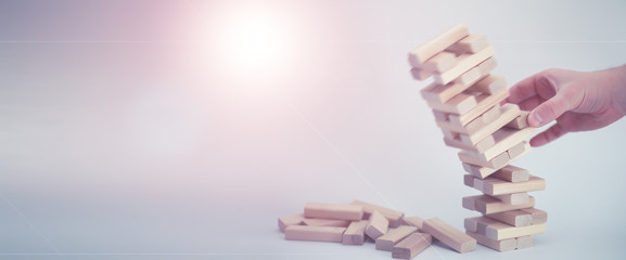 Board game tower of wood sticks