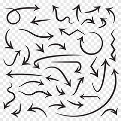 Vector collection of arrows isolated on white background