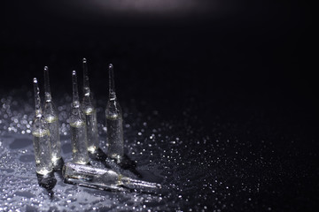 Medical drug ampoules. Medicines for injection.
