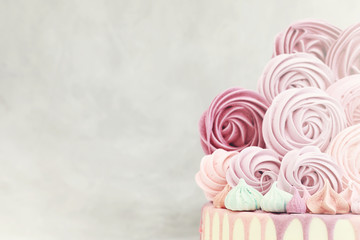 Beautiful festive cake biscuit with different creams