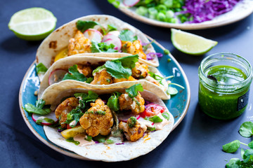Vegetarian cauliflower tacos