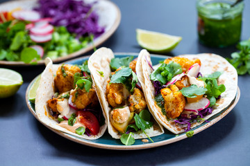 Vegetarian cauliflower tacos