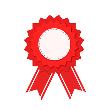red seal guarantee with ribbon, vector illustration
