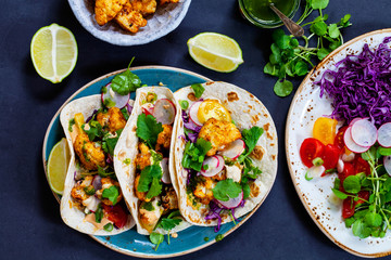 Vegetarian cauliflower tacos