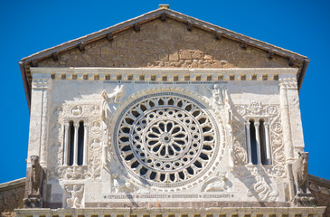 Rose window of the San Piatro church . Tuscania - Viterbo Italy