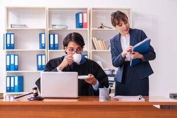Two lawyers working in the office