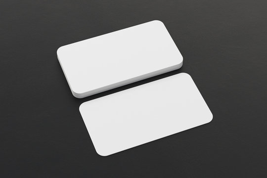 Blank  business cards  with round corners.
