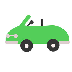 Green car flat illustration on white