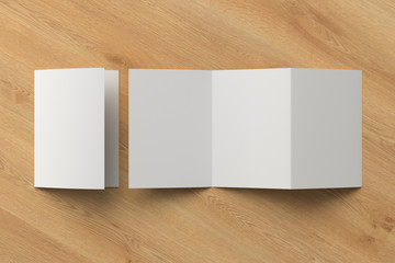 Blank trifold brochure booklet